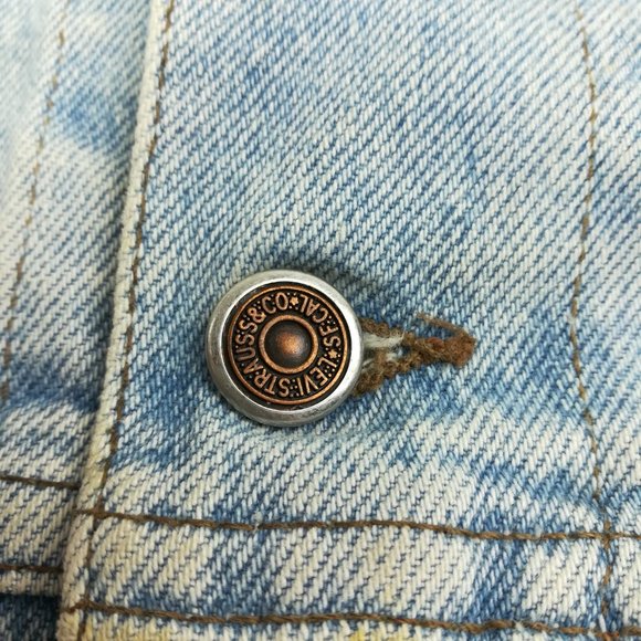 Vintage Levi's SilverTab Jacket Denim Aztec Southwestern Tribal Mens Medium - Picture 6 of 16